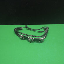 Load image into Gallery viewer, Leather Skull Bracelet
