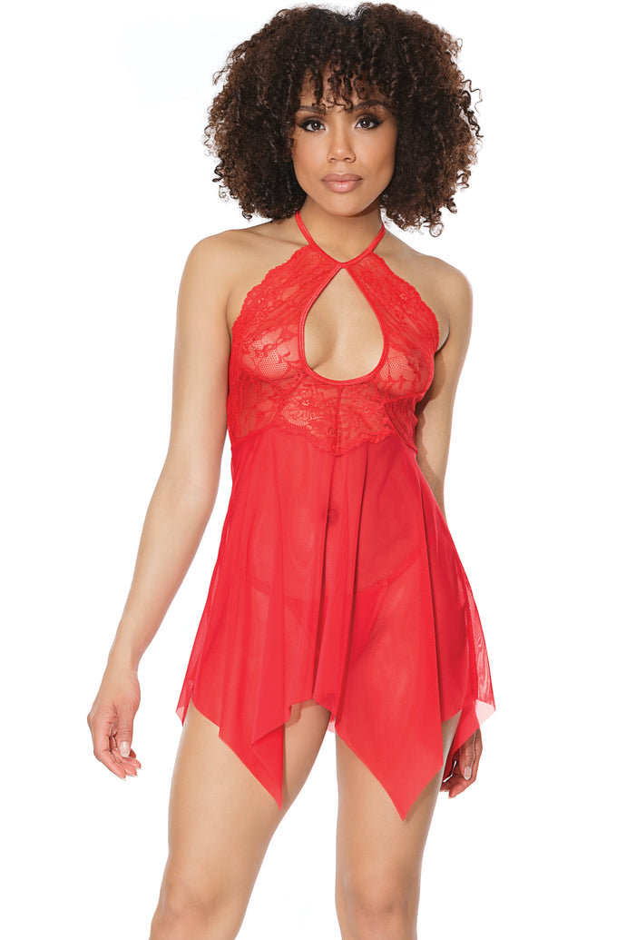 21305 Red Lace Babydoll by COQUETTE