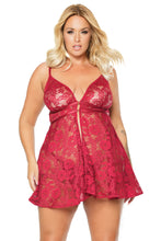 Charger l&#39;image dans la galerie, 22111 Red Lace Babydoll by COQUETTE
