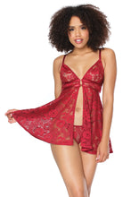 Load image into Gallery viewer, 22111 Red Lace Babydoll by COQUETTE
