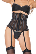 Cargar imagen en el visor de la galería, 23317 Black Sparkle Waist Cincher by COQUETTE
