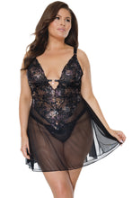 Charger l&#39;image dans la galerie, 24102 Black Lace Babydoll by COQUETTE
