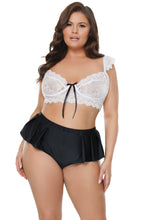 Load image into Gallery viewer, 24132 Black/White Crop Top set by COQUETTE
