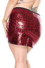 Cargar imagen en el visor de la galería, 24214 Red Leopard Leather Skirt by COQUETTE
