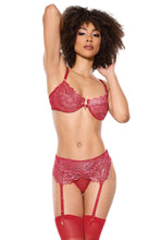 Tải hình ảnh vào trình xem Thư viện, 24308 Red Lace Bra Set by COQUETTE
