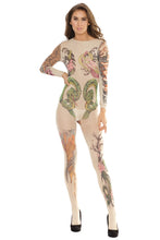 Load image into Gallery viewer, 2560 Tattooed Bodystocking by COQUETTE
