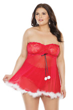 將圖片載入圖庫檢視器 3793 Red Faux Babydoll by COQUETTE
