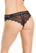 Load image into Gallery viewer, 7214 Black Logoed Panty by COQUETTE
