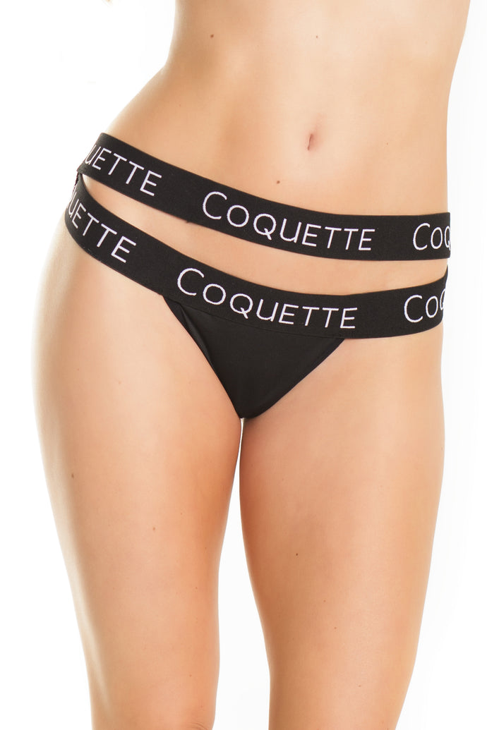 7214 Black Logoed Panty by COQUETTE