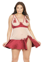 將圖片載入圖庫檢視器 7222 Merlot Split Babydoll by COQUETTE
