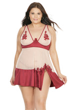 將圖片載入圖庫檢視器 7222 Merlot Split Babydoll by COQUETTE
