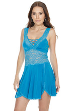 Tải hình ảnh vào trình xem Thư viện, 7230 Blue Lace Babydoll by COQUETTE
