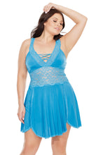 Tải hình ảnh vào trình xem Thư viện, 7230 Blue Lace Babydoll by COQUETTE
