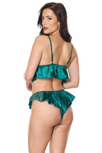 Cargar imagen en el visor de la galería, 25308 Green Satin Bra Set by COQUETTE
