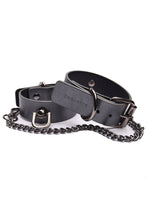 Charger l&#39;image dans la galerie, 25606 Gunsmoke Grey Leather Cuffs by COQUETTE
