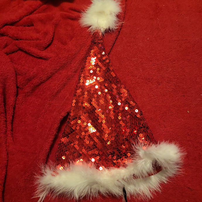 Red Squin Santa Hat