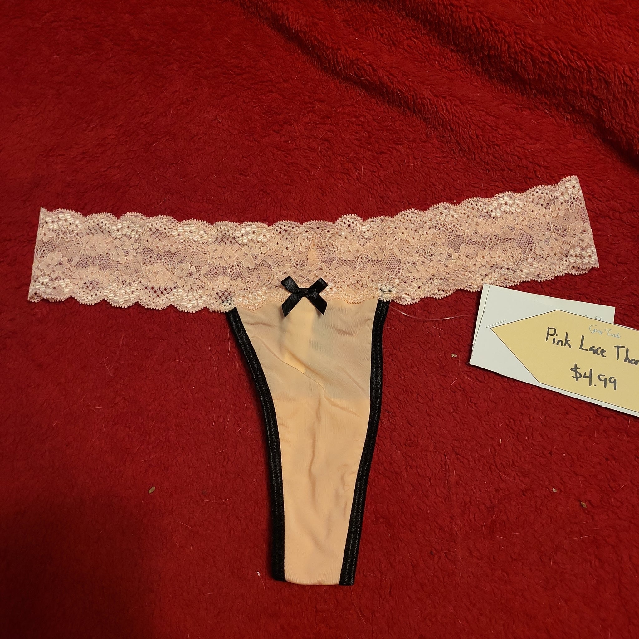 Small Pink lace Thong – Grey Trade