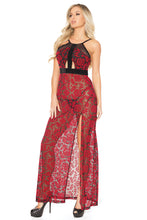 Load image into Gallery viewer, 20305 RED/BLACK HALTER GOWN by Coquette
