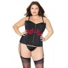 Load image into Gallery viewer, 20309 BLACK/RED ROSE EMBROIDERED CORSET by Coquette
