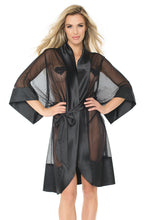 Load image into Gallery viewer, 20310 BLACK SHEER KIMONO by Coquette
