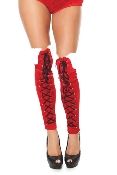 20315 RED/WHITE BOOT COVERS by Coquette