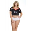 2566X FOOTBALL CROP TOP AND BOOTY SHORTS by Coquette