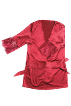 將圖片載入圖庫檢視器 7224 Merlot Lace Robe by Coquette
