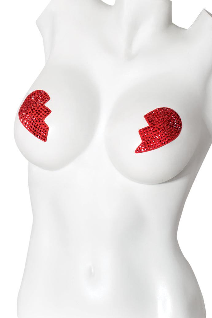 7253 Red Broken Hearted Pasties by Coquette