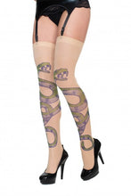 Load image into Gallery viewer, 7264 SNAKE TATTOO STOCKINGS by Coquette
